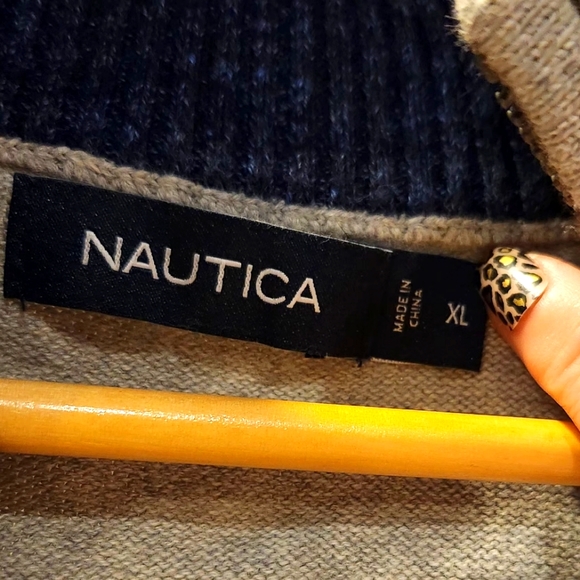 Nautica Men's pullover soft grey sweater XL - Picture 2 of 5